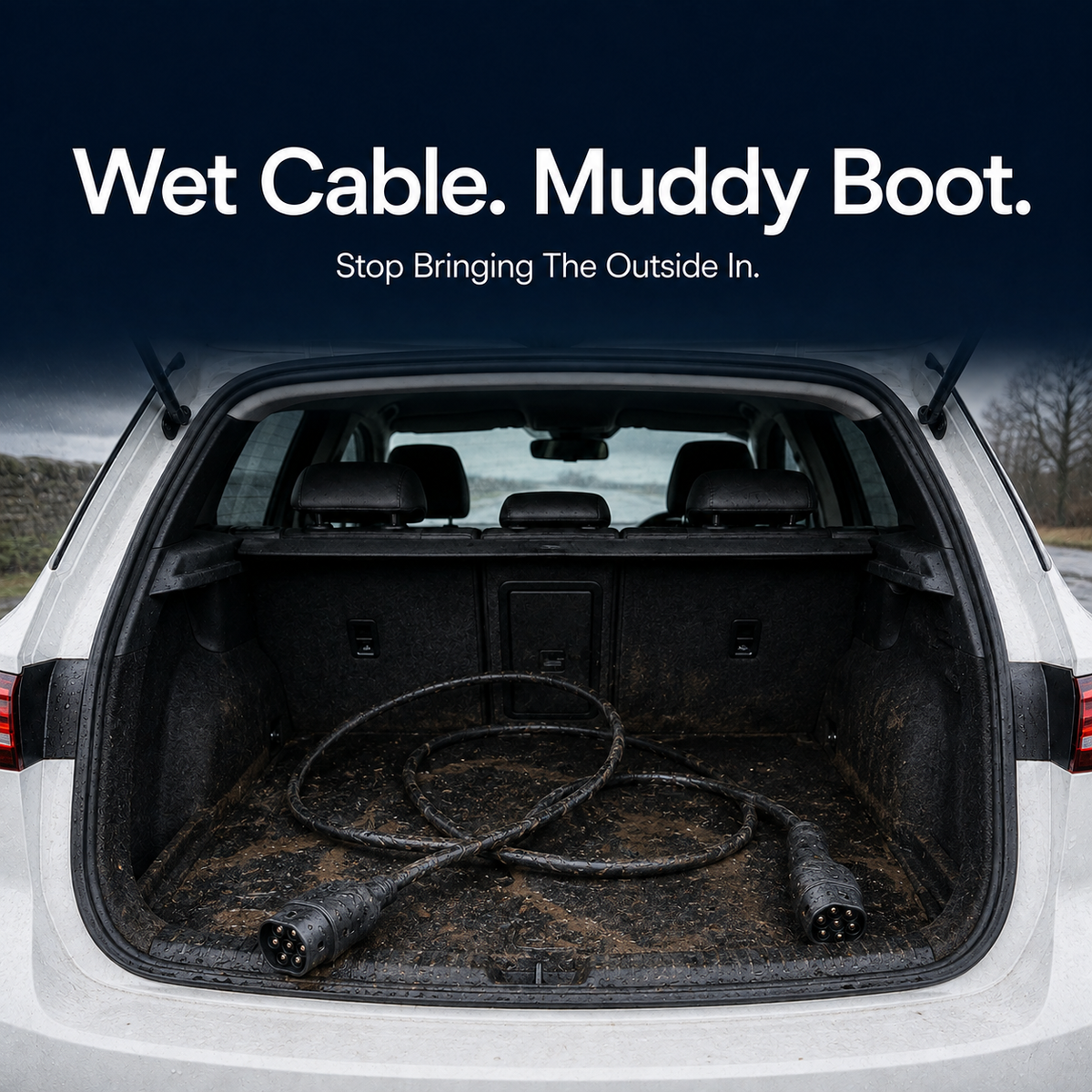 Wet Cable. Muddy Boot.